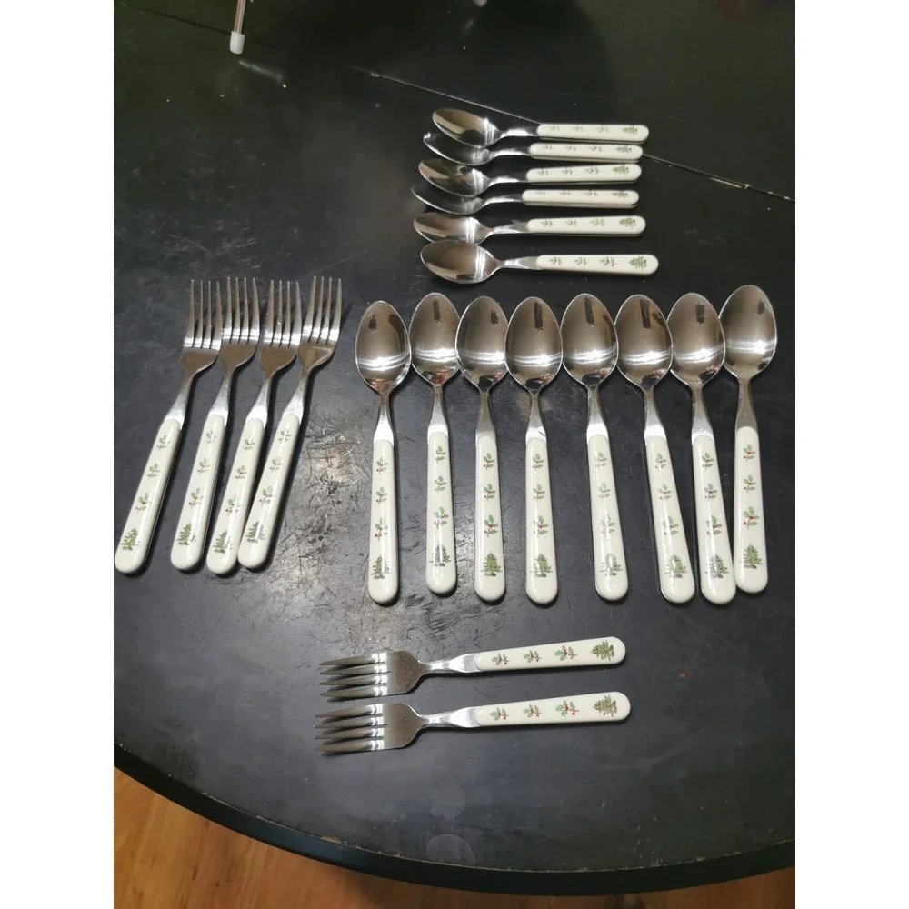 Lot Of 20 Tecnshan HOLIDAY HOSTESS Stainless Christmas Tree Silverware Flatware